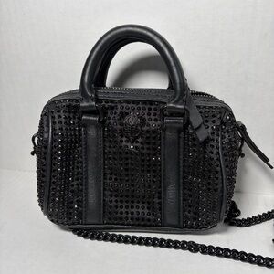 Kurt Geiger Small Kensington Boston Black Rhinestone Crossbody Bag